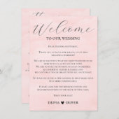 赤面ピンクミニマル結婚リストの週末の日程 エンクロージャーカード (正面/裏面)