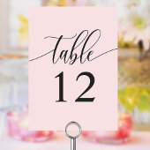 赤面ピンクミニマル結婚リスト テーブルナンバー