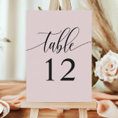 赤面ピンクミニマル結婚リスト テーブルナンバー