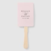 赤面ピンクミニマル結婚式 プログラム ハンドファン (正面)