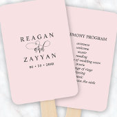 赤面ピンクミニマル結婚式 プログラム ハンドファン