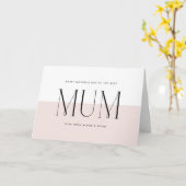 赤面ピンクミニマ最高のリストムムエバーマザーズデイ カード (黄色い花)