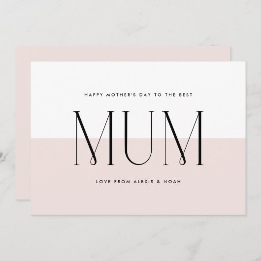 赤面ピンクミニマ最高のリストムムエバーマザーズデイ シーズンカード (正面/裏面)