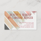 赤面ピンクミントセージ緑の金ゴールドパタストライプーン 名刺 (裏面)