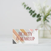 赤面ピンクミントセージ緑の金ゴールドパタストライプーン 名刺 (スタンド正面)