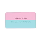 赤面ピンクミントブルーエレガントトレンディーアドレス ラベル (正面)