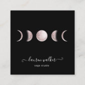 赤面ピンクムーンフェイズヨガスタジオ名刺 スクエア名刺 (正面)