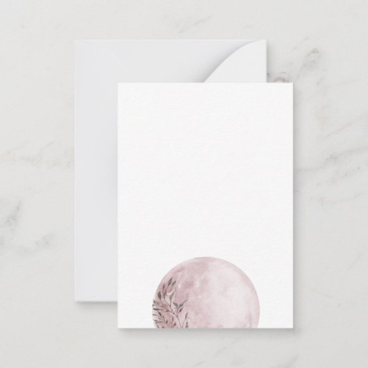 赤面ピンクムーンフェイズヨガスタジオ ノートカード (裏面)