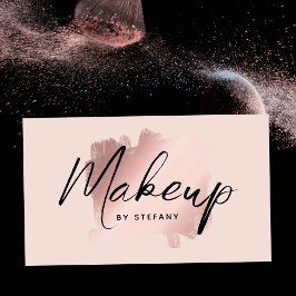 赤面ピンクメイクアップアーティストアイライナーレタリング 名刺