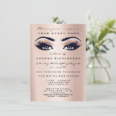 赤面ピンクメイクアップグリッターアイズ16ブライダルシャワー 招待状 (スタンド正面)