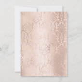 赤面ピンクメイクアップグリッターアイズ16ブライダルダマスク 招待状 (裏面)