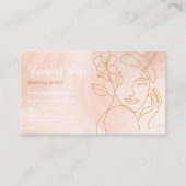 赤面ピンクメスタイリッシュークアップアーティストサロン 名刺 (正面)