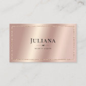 赤面ピンクメタリックフォイルラグジュアリー 名刺 (正面)