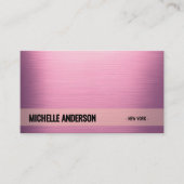 赤面ピンクメタリックミニマリスト名刺 名刺 (正面)