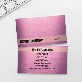赤面ピンクメタリックミニマリスト名刺 名刺