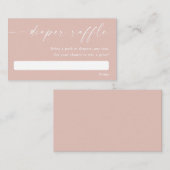 赤面ピンクモダンの赤シンプルちゃんシャワーおむつラッフル エンクロージャーカード (正面/裏面)