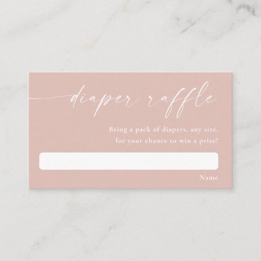 赤面ピンクモダンの赤シンプルちゃんシャワーおむつラッフル エンクロージャーカード (正面)