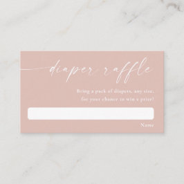 赤面ピンクモダンの赤シンプルちゃんシャワーおむつラッフル エンクロージャーカード