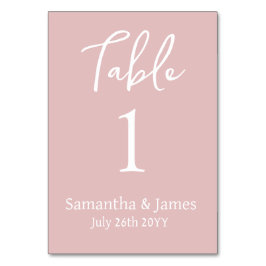 赤面ピンクモダンエレガンス結婚ズ テーブルナンバー