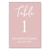 赤面ピンクモダンエレガンス結婚ズ テーブルナンバー (正面)