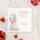 赤面ピンクモダングリッターパール&プロセッコ スタンダードランチョンナプキン (インサイチュ)