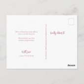 赤面ピンクモダンスカスタムクリプト女子バプテスマ ポストカード (裏面)