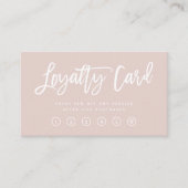 赤面ピンクモダンスクリプト ロイヤリティカード (正面)