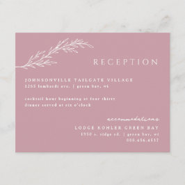 赤面ピンクモダンステンシルボタニカル詳細 エンクロージャーカード