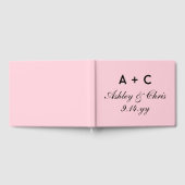 赤面ピンクモダンパーソナライズされたウェディング ゲストブック (全面)