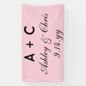 赤面ピンクモダンパーソナライズされたウェディング 横断幕 (縦)
