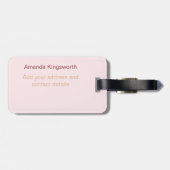 赤面ピンクモダンモノグラエレガントム ラゲッジタグ (裏面横)