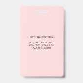 赤面ピンクモダンロゴラッシュサロンまたはスパ写真ID バッジ (裏面)