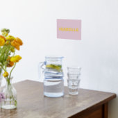 赤面ピンクモダン編集可能はっきりした文字金ゴールド 箔ポスター (レイダウン (キッチン))