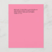 赤面ピンクモダン金ゴールド最低予算結婚の チラシ (裏面)