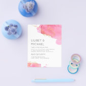 赤面ピンクモダン金ゴールド最低予算結婚の チラシ (シングル)