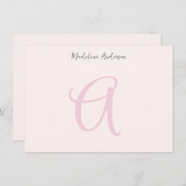 赤面ピンクモノグラムミニマルガーリーリスト ノートカード