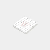 赤面ピンクモノグラムライン ポストイット (アングル)