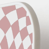 赤面ピンクモノグラムヴィンテージ波形 ピックルボールラケット (左詳細)