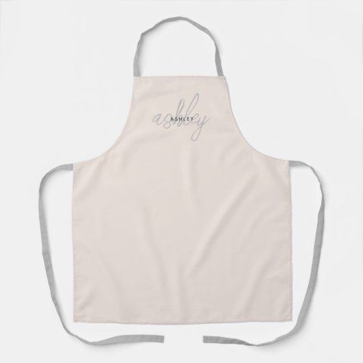 赤面ピンクモノグラム エプロン (正面)