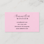 赤面ピンクモノグラム | ミニマモダンフェミニンリスト 名刺 (裏面)