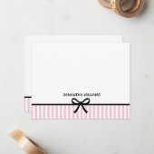 赤面ピンクモモダンガーリーノグラム名 ノートカード (正面/裏面インサイチュ)