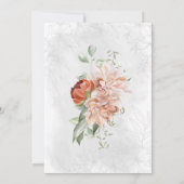 赤面ピンクユーカリフローラクリスチャン結婚ズ 招待状 (裏面)