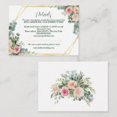 赤面ピンクユーカリフローラ幾何結婚Enc エンクロージャーカード (正面/裏面)