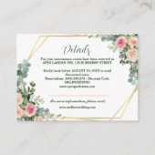 赤面ピンクユーカリフローラ幾何結婚Enc エンクロージャーカード (正面)