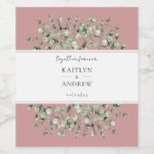 赤面ピンクユーカリプトゥスフォーエバー結婚ズ ワインラベル (シングルラベル)