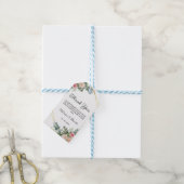 赤面ピンクユーカリ水の色ジオメトリック結婚ス ギフトタグ (より糸付き)