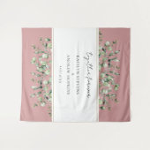 赤面ピンクユーカリ結婚ズフォーエバー タペストリー (正面(横))