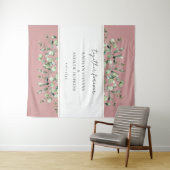 赤面ピンクユーカリ結婚ズフォーエバー タペストリー (インサイチュ(横))