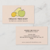 赤面ピンクラインフードフルーツディティシャン栄養士 名刺 (正面/裏面)