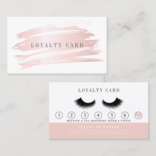 赤面ピンクラッシュズブロウ化粧アーティスト ロイヤリティカード (正面/裏面)